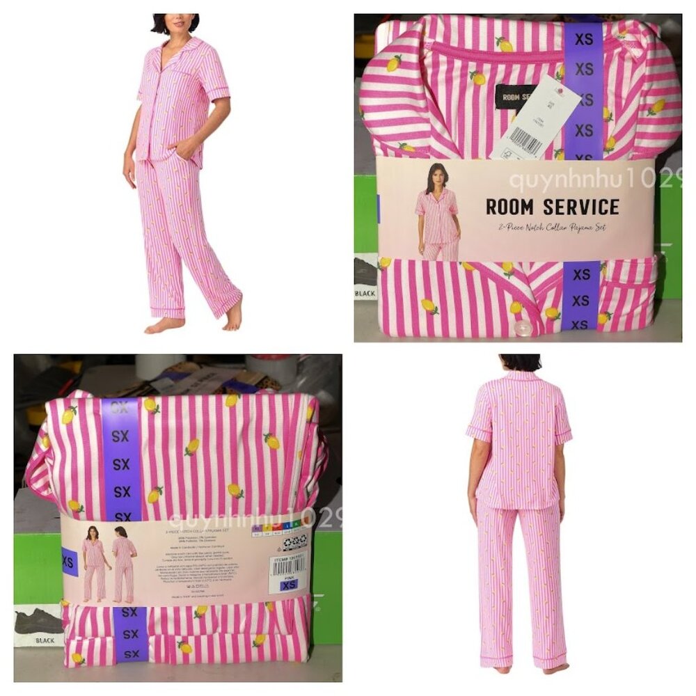 Room Service Women's Notch Collar Pajama Set
